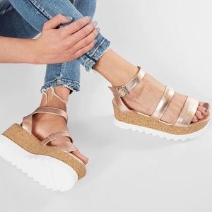 Steve Madden Kirsten Platform Sandals Rose Gold